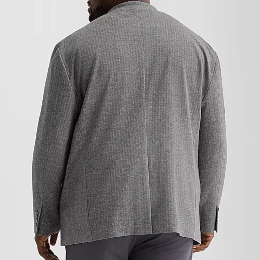Stafford Stretch charcoal herringbone sport coat size 56R NWT